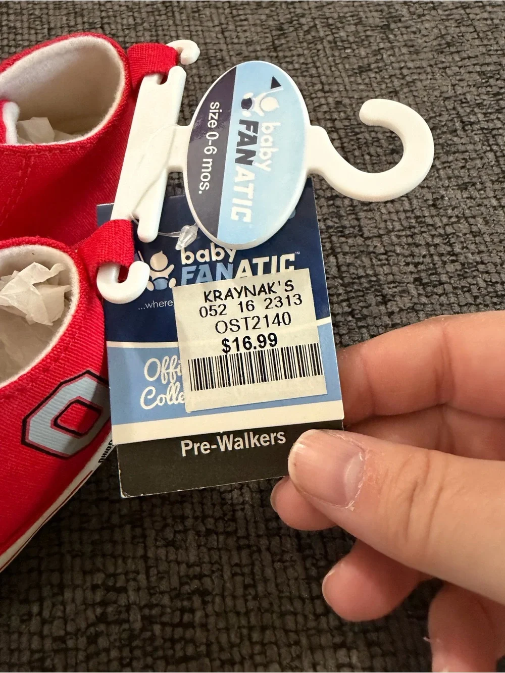Baby FANATIC Red Canvas Baby Sneakers - 0-6 Months Ohio State